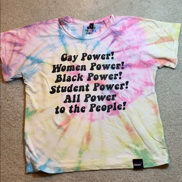 omighty Tops - Omighty All power to the people tie dye crop top